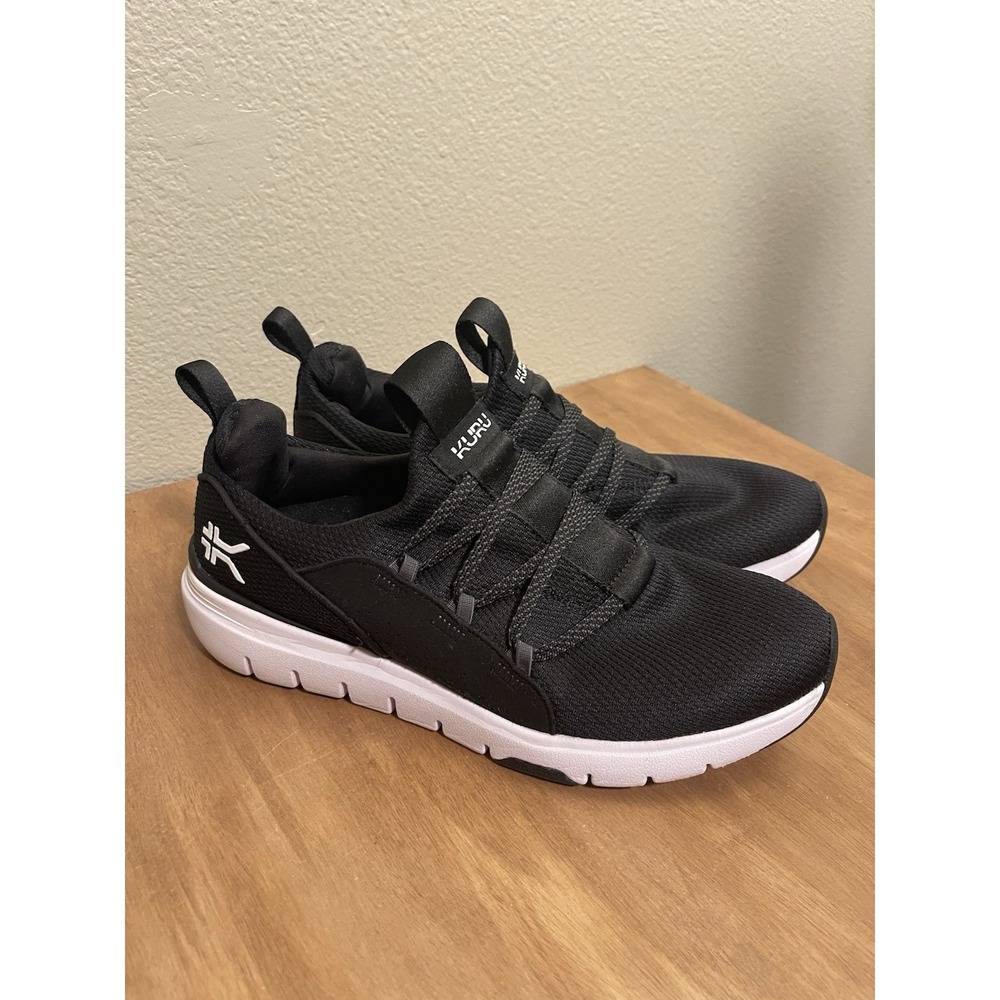 KURU Black and White Athletic Slip-On Sneakers